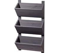 dobar Green Label 58382FSCe - Étagère murale avec 3 jardinières - Escalier à fleurs en bois - Échelle à fleurs pour montage mural - Escalier pour plantes pour jardin, terrasse, balcon - 38 x 17,5 x 79