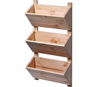 dobar Green Label 58383FSCe - Étagère murale avec 3 jardinières - Escalier à fleurs en bois - Échelle à fleurs pour montage mural - Escalier pour plantes pour jardin, terrasse, balcon - 38 x 17,5 x 79