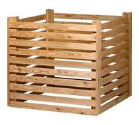 dobar® Green Label Composteur Pratique Semi | Bac à Compost en Bois de mélèze | Composteur de Jardin d'une capacité de 350 litres | 76 x 76 x 73 cm | Naturel