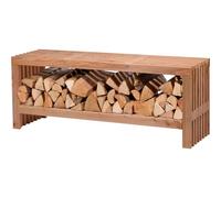 dobar® Green Label Freja 29109FSCe Banc de Jardin avec Compartiment à bûches de cheminée - Banc Moderne avec Espace de Rangement - Bois de Douglas Robuste avec Vernis de Protection - Banc en Bois