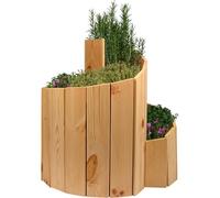 dobar® Green Label Spirale à Herbes en Bois Massif | Escargot d'herbes prémonté | Bois Non traité | Escalier à Herbes de Jardin en pin | Kit de Construction de Tour à Herbes | 250 x 68 cm | Naturel
