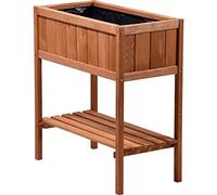 dobar Jardinière en Hauteur en Bois avec Plan de Travail, kit pour châssis de Couche pour légume ou Herbes dans Le Jardin ou sur Le Balcon, Marron, 76x40x80 cm, 58250e