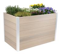 dobar® Jardinière surélevée en Bois Composite WPC pour Le Jardin - Jardinière surélevée Aspect Bois idéale pour piments et légumes - 115 x 70 x 75 cm - Argenté