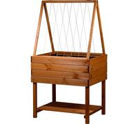 dobar® Jardinière surélevée Kubus 2.0 en Bois avec Support pour Treillis Amovible pour Plantes grimpantes - Parterre à Salade sur échasses 100 l pour Jardin et Balcon - Kit de Plate-Bande surélevée