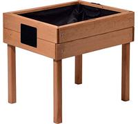 dobar Jardinière surélevée pour Enfant avec Tableau Craie, Petit bac à Herbes pour la terrasse et Le Balcon, 50 x 40 x 45 cm, en pin Marron