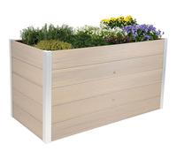 dobar® Jardinière surélevée XXL en WPC pour Le Jardin - Jardinière surélevée Aspect Bois idéale pour piments et légumes - 146 x 70 x 75 cm - Gris argenté, Gris