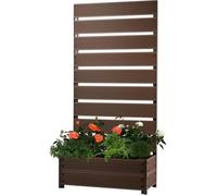 dobar Jardinière XXL en WPC avec Brise-Vue en Treillis Haut - Grande jardinière idéale pour balcons et terrasses - 72 x 33 x 137