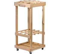 dobar® Organisateur d'outils de Jardin sur roulettes - Porte-Outils de Jardin Mobile en Bois - Étagère à Outils de Jardin à roulettes pour Jardin, Garage et abri de Jardin - 38 x 38 x 86 cm