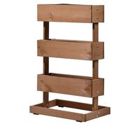 Dobar Plate-Bande Verticale Avec 3 Bacs À Plantes Marron