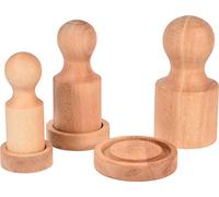 dobar Pots 3X 7 cm 9 cm 11 cm,Grand Papier/Pots de Fleur de Bois de Forme Ronde moulés sous Pression, hêtre lubrifié de Beige, 3X7cm, 9cm, 11 cm de diamètre