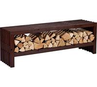 dobar Svensson Banc de Jardin en pin avec Espace de Rangement pour Bois de feu, résistant aux intempéries Marron 138 x 32 x 45,5 cm