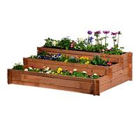 dobar Trois Niveaux de Plate-Bande surélevée Pérou en Bois (Pin) : Table de Construction Kit pour légumes, Herbes, Fleurs, Facile à Monter, Marron, 110 x 88 x 36 cm, 58180 FSC