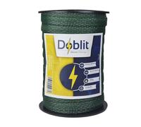 Doblit Ruban de clôture électrique conducteur électrifiable de 20 mm, faible résistance électrique, fils en acier inoxydable de 6 x 0,15 mm, pour paddock (200 m, vert)