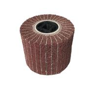 Docache Brosse en Nylon Rouleau de Ponçage Brosse Rouleau de Satin Meuleuse pour le lustrage de métaux bruts pour Machine à Satiner Rouleau Abrasif 120 x 100 mm (Grana 60 (variante remplie de sable))
