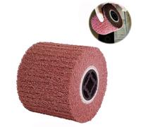 Docache Brosse en Nylon Rouleau de Ponçage Brosse Rouleau de Satin Meuleuse pour le lustrage de métaux bruts pour Machine à Satiner Rouleau Abrasif 120 x 100 mm (Grana 60)