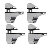Docache Support D'étagère en Verre Réglable, 4 Pcs Support D'étagère en Verre, Pince en Verre à Fixation Murale, Support pour Étagères en Verre, pour Tablette Verre