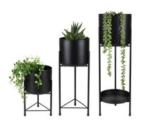 DOCHTMANN Porte-fleurs 3pcs, métal, noir