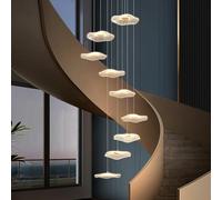 DOCJX Lustre Moderne en Or À Feuilles De Lotus - Suspension Cristal 12 Lumières LED 3000K-6500K Longueur Réglable - pour Escalier, Villa, Salle À Manger Plafonnier Élégant(9 Lights)