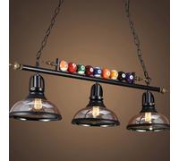 DOCJX Lustre Vintage Lampe Suspendue À 3 Têtes Luminaires Intérieur Avec Balle De Table Lampe Suspendue Salon Suspendue En Verre Abat - Jour Restaurant Bar Salle De Billard