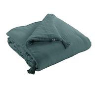 DOCK AVENUE Bout de lit édredon Gaze de Coton 90 x 200 cm Gaia Coloris Canard