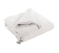 DOCK AVENUE Edredon Gaze de Coton 150 x 150 cm Gaia Coloris Blanc Chantilly