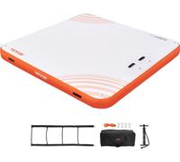 Dock flottant gonflable, 2,13 x 2,13 m, plateforme de dock gonflable, tapis de dock flottant aquatique antidérapant avec sac de transport portable et échelle amovible, plateforme flottante-îlot pour p