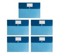 Document Folders with Snap Button, A4 Plastic Envelopes | Thickened PP material, waterproof design for office, designed for daily file storage Dark Blue 5pcs
