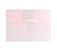 Document Folders with Snap Button & Label Pocket, A4 Size Plastic Envelopes | Thickened PP material features waterproof protection, ideal for file organization Pink 1pc