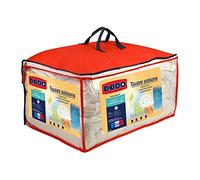 DODO - Couette 4 Saisons Ultra Douce 200 x 200 cm - Fibre Volupt'Air | 200+300g/m² - Enveloppe Polyester - Lit 2 Personnes - Piquage Lignes - Finition Biais - Lavable 40°C