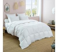 DODO - Couette Chaude 240x260 cm - 90% Duvet d'oie - Anti-acariens Proneem | Enveloppe 100% Percale de Coton - Lit 2 Personnes - Piquage Carreaux - Lavable 40°C