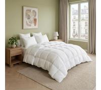 DODO - Couette Chaude Duvet Prestige 140x200 cm - Garnissage 70% Duvet d'oie Neuf Naturel - Anti-acariens - Enveloppe Percale de Coton - Lit 1 ou 2 Personnes - Piquage Carreaux Cloisonnés