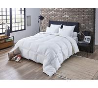 DODO - Couette Chaude Helsinki 240 x 260 cm - Duvet & Plumettes | Enveloppe 100% Percale de Coton - Lit 2 Personnes - Piquage Carreaux - Finition Passepoil - Lavable 40°C