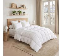 DODO - Couette Chaude Thermoduv 200x200 cm - Garnissage 70% Duvet d'oie Neuf Naturel - Anti-acariens - Enveloppe Percale de Coton Supérieure - Lit 2 Personnes - Piquage Carreaux Cloisonnés