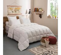 DODO - Couette Chaude Toucher Duvet 140x200 cm - Garnissage Fibre SUPRELLE Micro Effet Duvet 400g/m² - Douce - Enveloppe 100% Percale de Coton - Lit 1 ou 2 Personnes - Piquage Carreaux