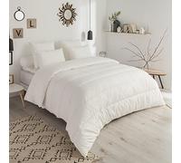 DODO - Couette Légère 220x240 cm - Garnissage Fibre THERMOCONFORT Bien-être 200g/m² - Gonflante - Enveloppe 100% Coton - Lit 2 Personnes - Piquage Lignes - Lavable 40°C