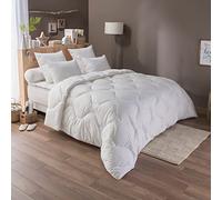 DODO - Couette Légère Protection Active 240x260 cm - Anti-acariens | Fibre Creuse Siliconée 200g/m²- Enveloppe Polycoton - Lit 2 Personnes - Piquage Lignes - Lavable 40°C