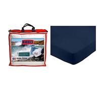 Dodo Couette Niagara Anti-ACARIENS - TEMPÉRÉE - 240 x 260 cm & Amazon Basics Drap-Housse en Microfibre Bleu Marine 160 x 200 x 30 cm