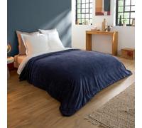 DODO - Couverture Polaire Extra Douce Bleue 220x240 cm - 100% Microfibre - Douceur & Cocooning - Plaid pour Lit & Canapé - Chaud & Léger sans alourdir - Lavable 40°C