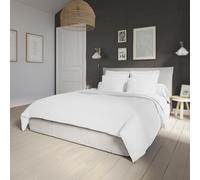 DODO - Housse de Couette 220x240cm - Influence - Blanc - Percale de Coton - Toucher Doux - Élégance Intemporelle - Finition Bouteille - Lit 2 Personnes - Extra Easy Care - Lavable 60°C