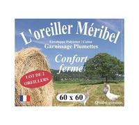 Lot de 2 Oreillers DODO - Méribel Plumettes - 60 x 60 cm - Blanc