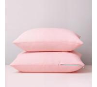 DODO - Lot de 2 Protège-oreillers Absorbants 2 en 1 (Taie & Protection) Poudre - Format Carré 60x60 cm - 100% Coton Jersey 120 g/m² - Doux & Respirant - Lavable 60°C