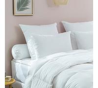 DODO - Oreiller 65x65 cm - Soutien Medium (Dos) - 70% Duvet d'oie Neuf Naturel - Anti-acariens d'origine végétale - Enveloppe 100% Percale de Coton - Lavable 40°C