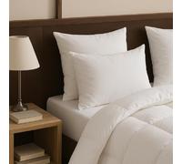 DODO - Oreiller du Berger - Soutien Medium (Dos) - Flocons de Laine & de Poyester Recy onflant -Thermorégulation - Enveloppe 100% Percale de Coton - Finition Passepoil Blanc - Lavable 30°C