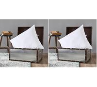 DODO - Oreiller Naturel Anti-acariens 65x65 cm - Confort Médium, Zip Invisible - Enveloppe 100% Coton Percale - Garnissage 30% Duvet 70% Plumettes - Lavable en Machine à 40°C (Lot de 2)