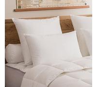 DODO - Oreiller Visco Confort 65x65 cm - Soutien Medium (Dos) - Flocons de Fibres à Effet Ressort - Qualité hôtel - Enveloppe 100% Percale de Coton - Lavable 40°C