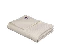 DODO - Plaid Caresse - Nature 120 x 180 cm - 100% Fibres recy s | 65% coton, 20% polyester, 15% acrylique - Chaud 435g/m² - Très Doux - Jeté de Canapé - Finition Franges - Lavable 30°C