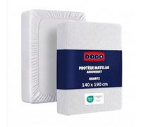 DODO - Protège Matelas Absorbant Quartz 140 x 190 cm - Anti-rétrécissement | 100% Coton 200g/m² - Doux & silencieux - Bonnet drap housse extensible jusqu'à 30 cm - Lavable 40°C