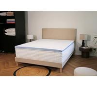 DODO - Surmatelas 4 cm - Refresh Ergo 140 x 190 cm - Mémoire de Forme | Effet Frais 30kg/m² - Soulage les tensions musculaires - Enveloppe Housse thermorégulatrice déhoussable - Lavable 40°C