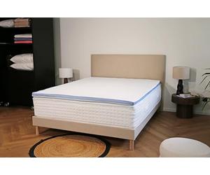 DODO - Surmatelas 4 cm - Refresh Ergo 140 x 190 cm - Mémoire de Forme | Effet Frais 30kg/m² - Soulage les tensions musculaires - Enveloppe Housse thermorégulatrice déhoussable - Lavable 40°C