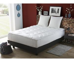 DODO - Surmatelas 5 cm - Surconfort Reflex 140 x 190 cm - Fibre Hollofil | 600g/m² - Gonflant Nuage - Enveloppe Polycoton - Piquage Vagues - Lavable 40°C